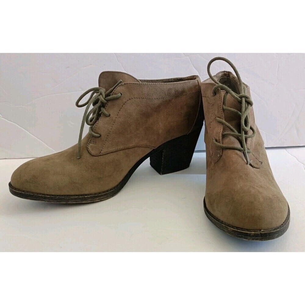 Rocket Dog Ankle Boots Booties Size 10 Womens Army Green Suede Heels Lace Up